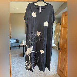 Magnolia Pearl Cosmic Ballerina Moon Star appliqué jersey T shirt dress